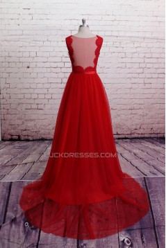 A-line V-neck Tulle and Lace Bridal Wedding Dresses WD010688