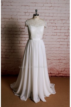 A-line Lace and Chiffon Bridal Gown Wedding Dress WD010719