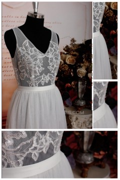 Elegant V-neck Bridal Gown Wedding Dress WD010721