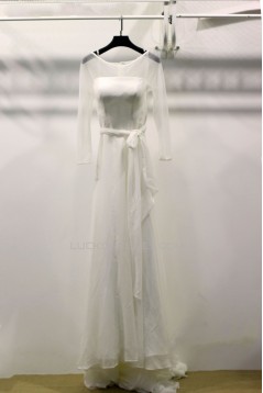 A-line Long Sleeves Bridal Gown Wedding Dress WD010739