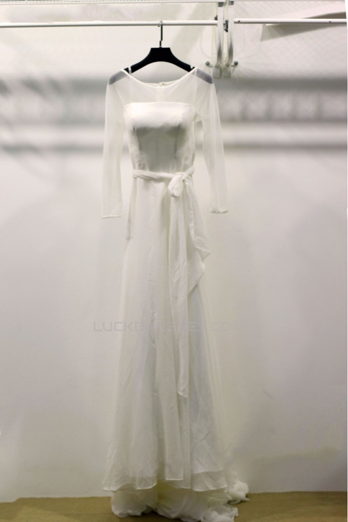 A-line Long Sleeves Bridal Gown Wedding Dress WD010739