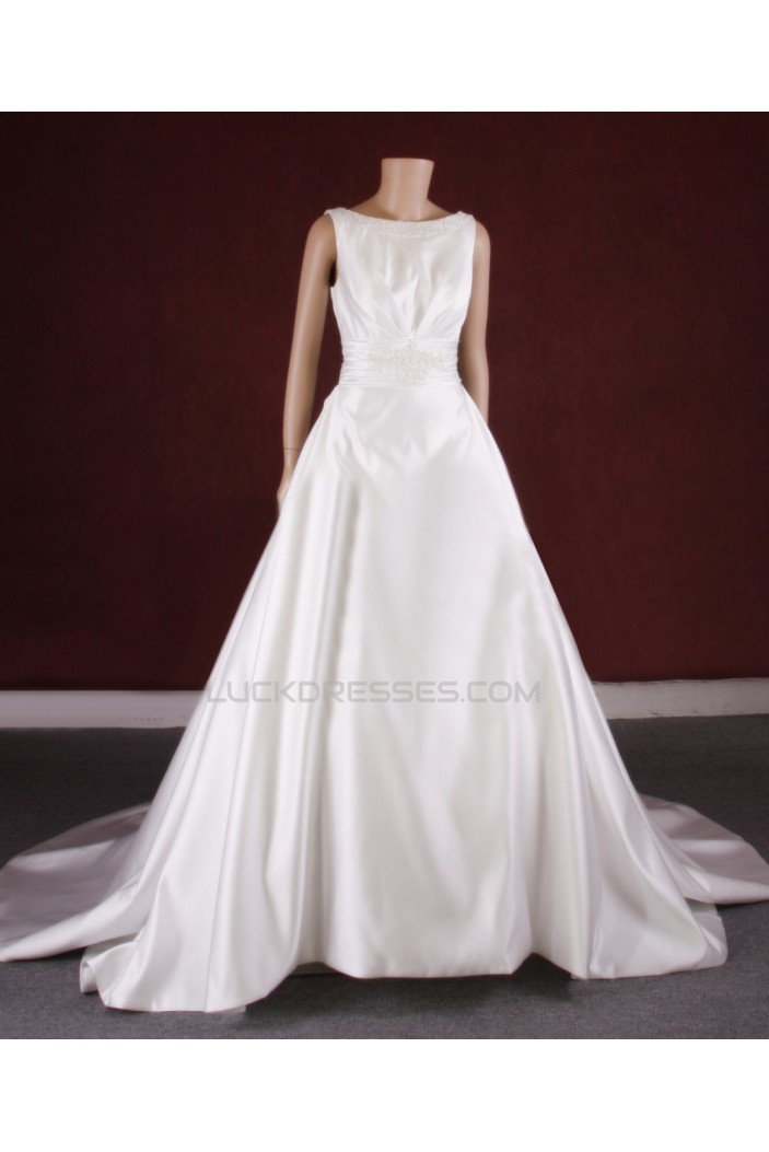 A-line Beaded Bridal Gown Wedding Dress WD010777
