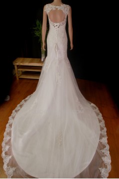 Trumpet/Mermaid Beaded Lace Bridal Gown Wedding Dress WD010780