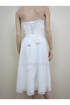 A-line Strapless Short Lace Bridal Gown Wedding Dress WD010785