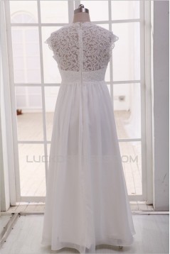 Empire Lace and Chiffon Maternity Bridal Gown Wedding Dress WD010789