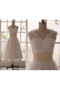 A-line Short Lace Bridal Gown Wedding Dress WD010792