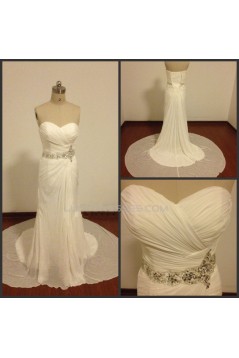 Beaded Chiffon Sweetheart Bridal Wedding Dresses WD010820