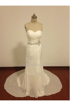 Beaded Chiffon Sweetheart Bridal Wedding Dresses WD010820