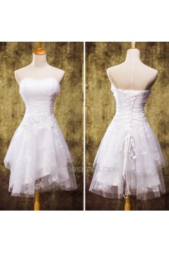 A-line Straples Short Lace Bridal Wedding Dresses WD010832