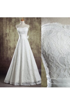 A-line Strapless Lace Bridal Wedding Dresses WD010838