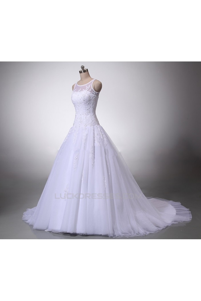 A-line Lace Bridal Wedding Dresses WD010845