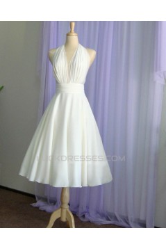 A-line Halter Short Bridal Wedding Dresses WD010850