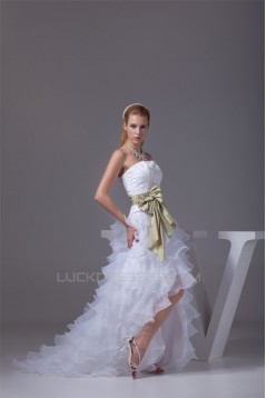A-Line Strapless Beaded Court Train Wedding Dresses 2030004