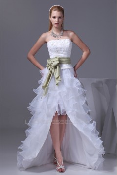 A-Line Strapless Beaded Court Train Wedding Dresses 2030004