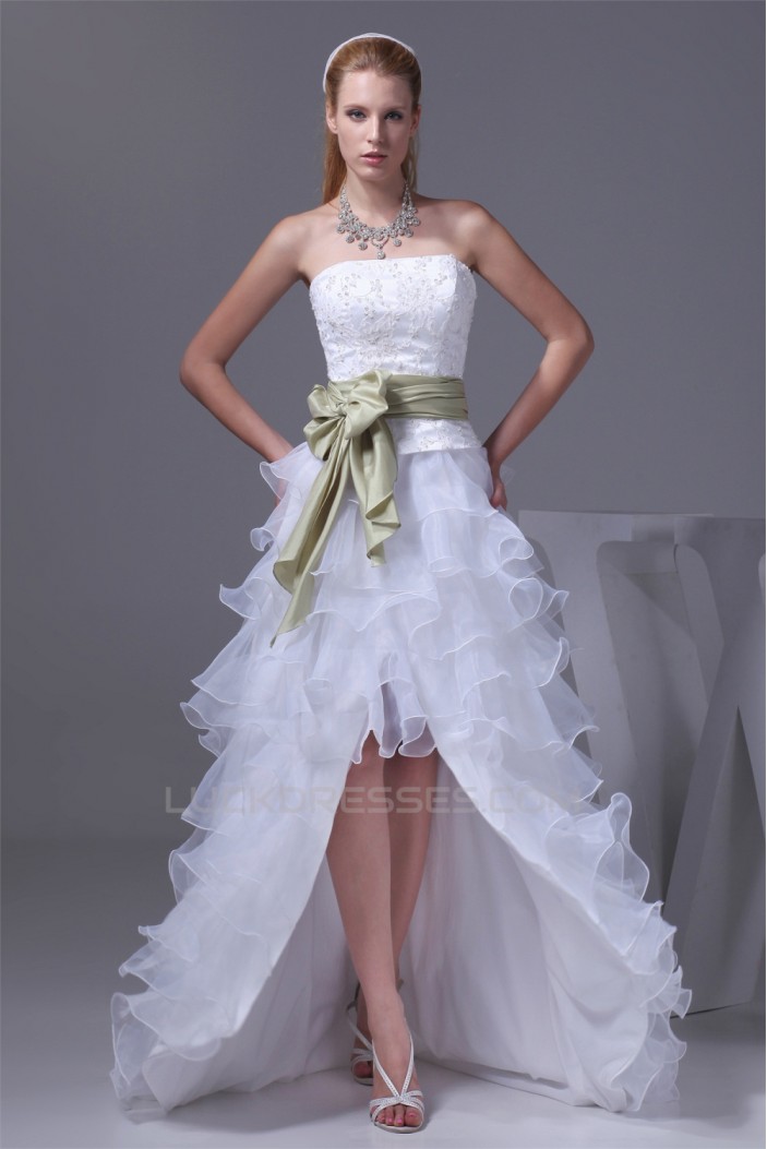 A-Line Strapless Beaded Court Train Wedding Dresses 2030004