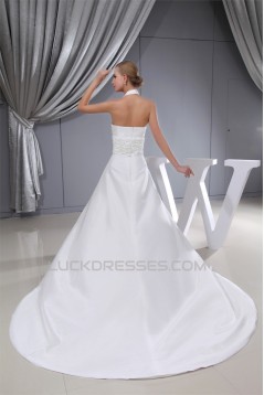 A-Line Sleeveless High-Neck Sweet Wedding Dresses 2030013