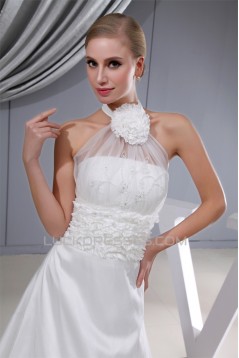 A-Line Sleeveless High-Neck Sweet Wedding Dresses 2030013