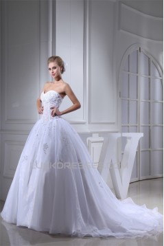 Ball Gown Sweetheart Beaded Appliques Most Beautiful Wedding Dresses 2030018