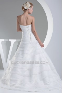 A-Line Satin Organza Sweetheart Sleeveless Best Wedding Dresses 2030021