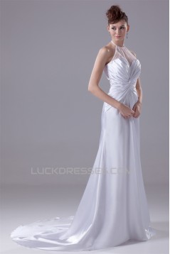 A-Line Sleeveless Halter New Arrival Beaded Wedding Dresses 2030030