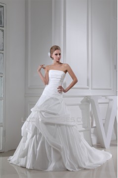 A-Line Sleeveless Strapless Sweet Wedding Dresses 2030031