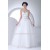 A-Line Sweetheart Beaded Satin Fine Netting Wedding Dresses 2030042