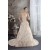 Elegant A-Line Sweetheart Chapel Train Beaded Satin Lace Wedding Dresses 2030043