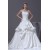 Amazing A-Line Strapless Chapel Train Beaded Appliques Wedding Dresses 2030047