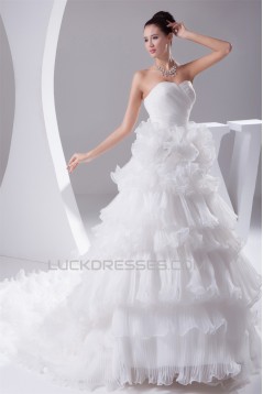 Amazing Ball Gown Sweetheart Satin Organza Ruched Wedding Dresses 2030048