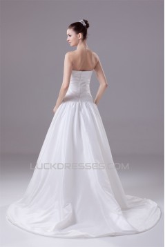 A-Line Sweetheart Beaded Taffeta Wedding Dresses 2030059