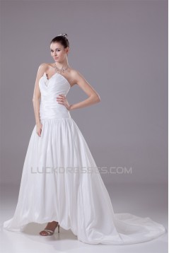 A-Line Sweetheart Beaded Taffeta Wedding Dresses 2030059