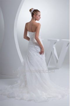 Beautiful Sleeveless Mermaid/Trumpet Beaded Lace Wedding Dresses 2030070