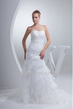 Beautiful Sleeveless Mermaid/Trumpet Beaded Lace Wedding Dresses 2030070