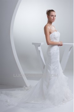 Beautiful Sleeveless Mermaid/Trumpet Beaded Lace Wedding Dresses 2030070