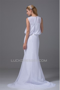 Beautiful Scoop Sleeveless Chiffon Mermaid/Trumpet Beaded Wedding Dresses 2030071