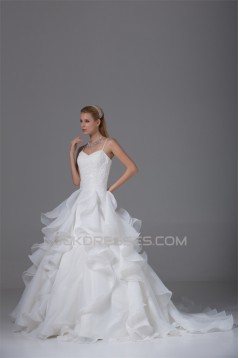 Beautiful Ball Gown Sweetheart Spaghetti Strap Beaded Appliques Wedding Dresses 2030073