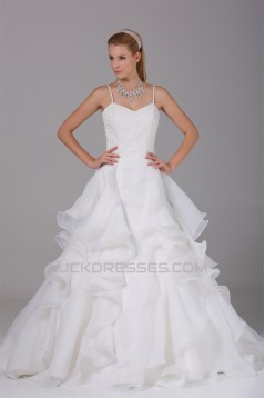 Beautiful Ball Gown Sweetheart Spaghetti Strap Beaded Appliques Wedding Dresses 2030073