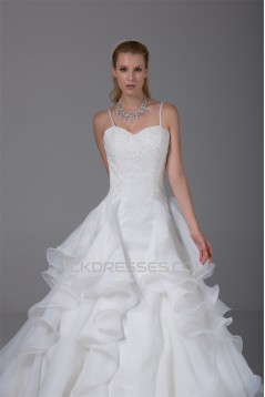 Beautiful Ball Gown Sweetheart Spaghetti Strap Beaded Appliques Wedding Dresses 2030073