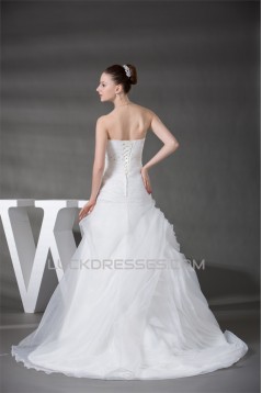 Beautiful Strapless A-Line Beaded Sleeveless Wedding Dresses 2030080