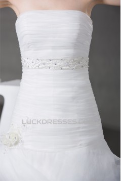 Beautiful Strapless A-Line Beaded Sleeveless Wedding Dresses 2030080