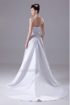 A-Line Sleeveless Sweetheart Beaded Wedding Dresses 2030084