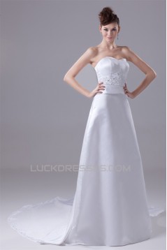 A-Line Sleeveless Sweetheart Beaded Wedding Dresses 2030084
