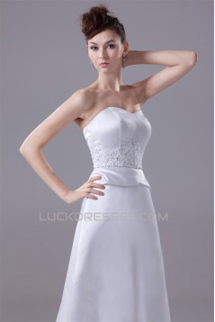 A-Line Sleeveless Sweetheart Beaded Wedding Dresses 2030084