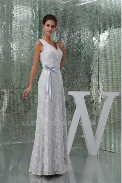 Sheath/Column V-Neck Lace Sleeveless Wedding Dresses 2030091