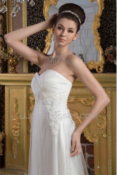 A-Line Sweetheart Satin Fine Netting Lace Wedding Dresses 2031021