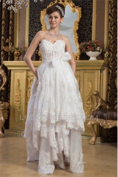 Sweetheart Sheath/Column Sleeveless Satin Fine Netting Lace Wedding Dresses 2031023