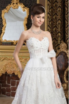 Sweetheart Sheath/Column Sleeveless Satin Fine Netting Lace Wedding Dresses 2031023