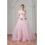Sweetheart Sleeveless A-Line Satin Organza Beaded Pink Wedding Dresses 2031025
