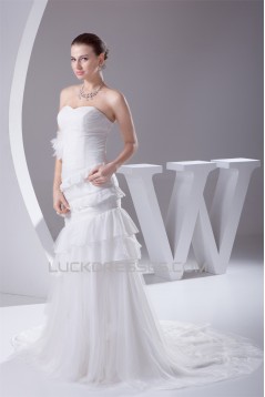Trumpet/Mermaid Sweetheart Sweep Train Wedding Dresses 2030103