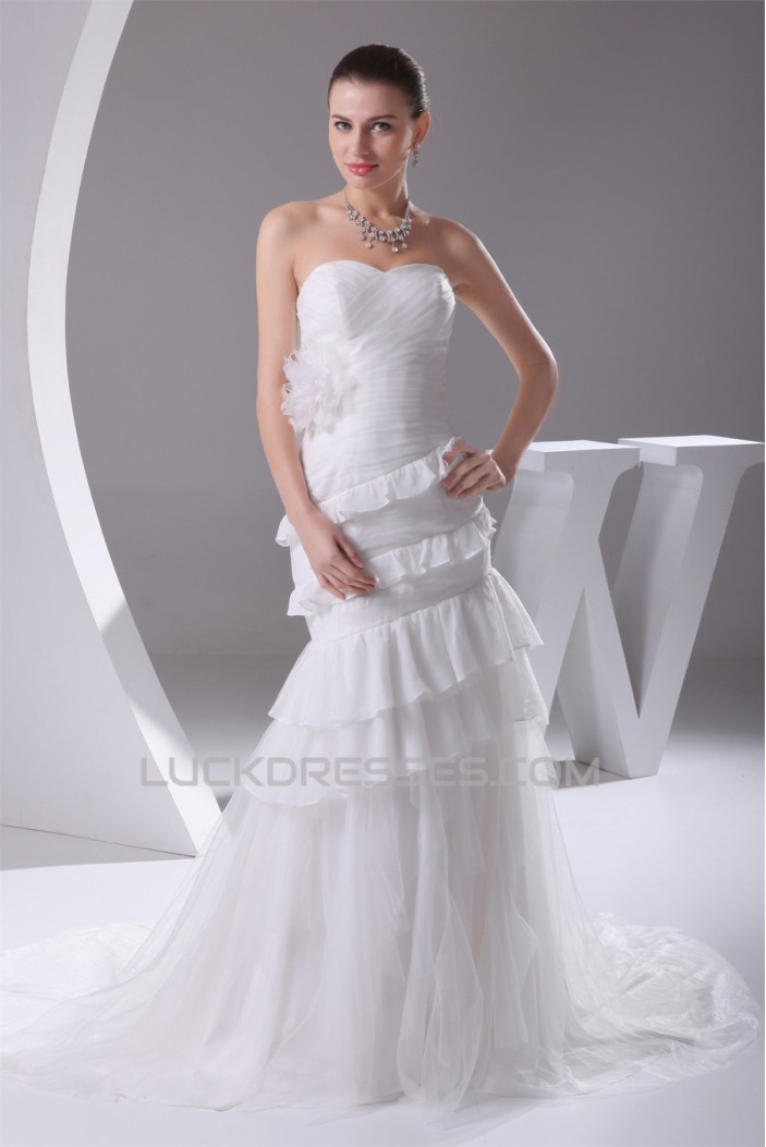 Trumpet/Mermaid Sweetheart Sweep Train Wedding Dresses 2030103